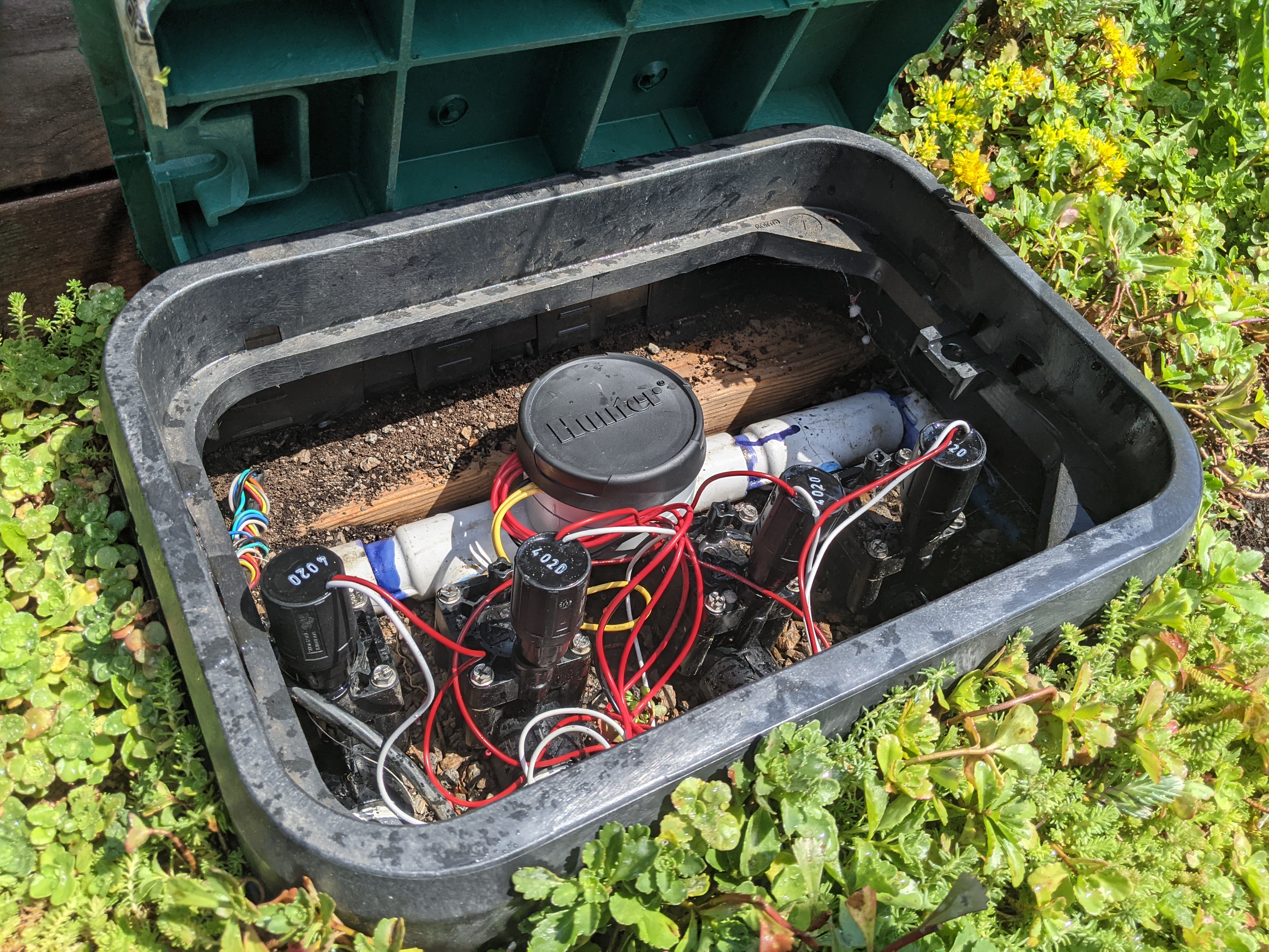 Rooftop Irrigation Valve Box concealed in Planter Bed